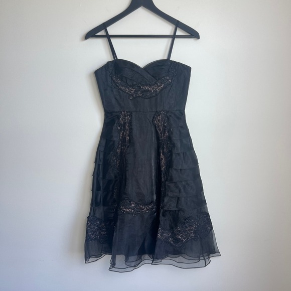 Vintage Y2k 2000s BCBG Goth Fairycore‎ Whimsigoth Grunge Lace Party Dress - Picture 2 of 9